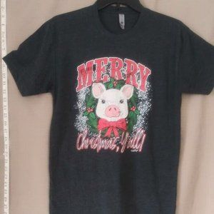 Next Level Apparel Christmas Pig short sleeve shirt